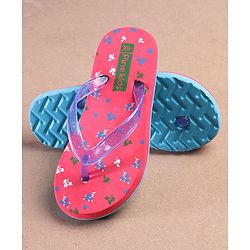 Pine Kids Flip Flops Floral Print - Pink