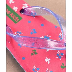 Pine Kids Flip Flops Floral Print - Pink