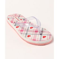 Pine Kids Casual Flip Flops Heart Print - Pink
