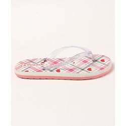 Pine Kids Casual Flip Flops Heart Print - Pink