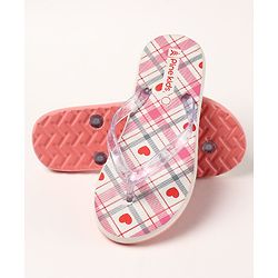 Pine Kids Casual Flip Flops Heart Print - Pink