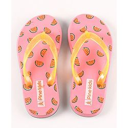 Pine Kids Casual Flip Flops Watermelon Print - Pink