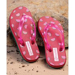 Pine Kids Casual Flip Flops Watermelon Print - Pink