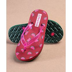Pine Kids Casual Flip Flops Watermelon Print - Pink