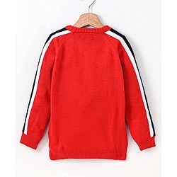 Pine Kids Full Sleeves Sweater Focused Print - Red