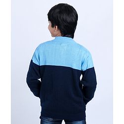 Pine Kids Full Sleeves Sweaters with Cable Knit - Blue