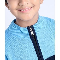 Pine Kids Full Sleeves Sweaters with Cable Knit - Blue
