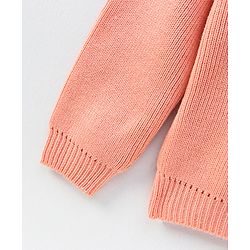 Pine Kids Full Sleeves Pullover With Frill on Neck Medium Winter - Peach