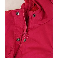 Pine Kids Medium Winter Full Sleeves Cotton Twill Hooded Jacket - Pink