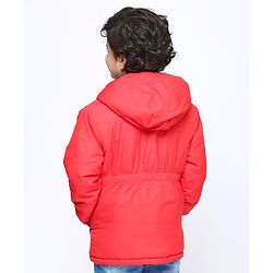 Pine Kids Medium Winter Full Sleeves Hooded Padded Reversible Jacket - Navy Blue Red