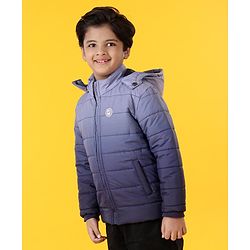 Pine Kids Full Sleeves Hooded Ombre Print Jacket - Blue
