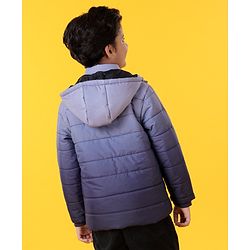 Pine Kids Full Sleeves Hooded Ombre Print Jacket - Blue