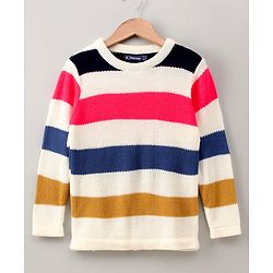 Pine Kids Full Sleeves Striped Medium Winter Wear Pullover - Multicolor