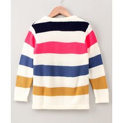 Pine Kids Full Sleeves Striped Medium Winter Wear Pullover - Multicolor