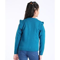Pine Kids Full Sleeves Front Open Sweater - Blue