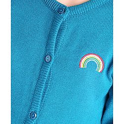 Pine Kids Full Sleeves Front Open Sweater - Blue