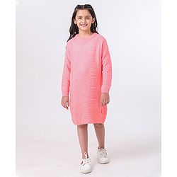 Pine Kids Full Sleeves Medium Winter Wear Woolen Pullover Sweater - Pink