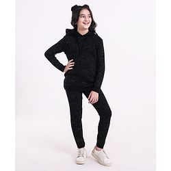 Pine Kids Full Sleeves Sweater Set - Black