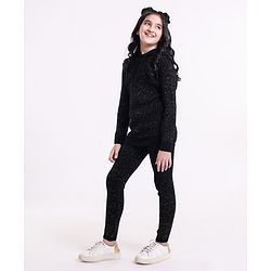Pine Kids Full Sleeves Sweater Set - Black