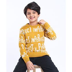 Pine Kids Full Sleeves Pullover Sweater - Yellow