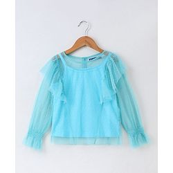 Pine Kids Full Sleeves Biowashed Top Solid Color - Blue
