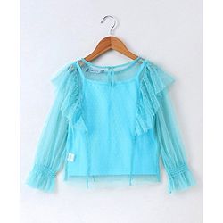 Pine Kids Full Sleeves Biowashed Top Solid Color - Blue
