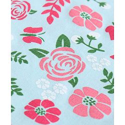 Pine Kids Short Sleeves Biowash Frock Floral Print - Sea Green
