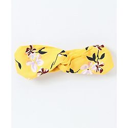 Pine Kids Half Sleeves Frock with Hair Band - Yellow