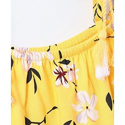Pine Kids Half Sleeves Frock with Hair Band - Yellow