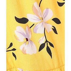 Pine Kids Half Sleeves Frock with Hair Band - Yellow