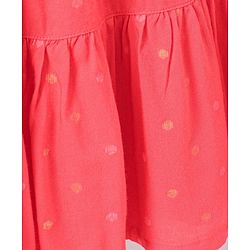 Pine Kids Short Sleeves Biowashed Frock Dots Print - Red