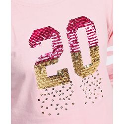 Pine Kids Full Sleeves Frock with Sequin Work - Pink