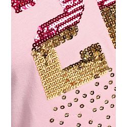 Pine Kids Full Sleeves Frock with Sequin Work - Pink