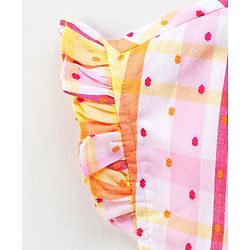 Pine Kids All Over Embroidered Frill Sleeves Frock - Multicolour