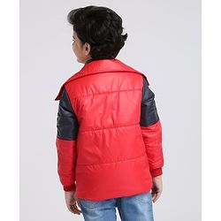 Pine Kids  Medium Winter Full Sleeves Padded Jacket With Neck Band- Red