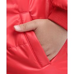 Pine Kids  Medium Winter Full Sleeves Padded Jacket With Neck Band- Red