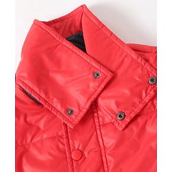 Pine Kids  Medium Winter Full Sleeves Padded Jacket With Neck Band- Red