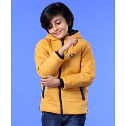Pine Kids Full Sleeves Hooded Padded Jacket - Yellow