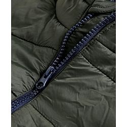 Pine Kids Full Sleeves Hooded Padded Jacket - Olive Green