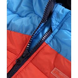 Pine Kids Full Sleeves Color Block Hooded Jacket - Blue