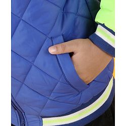 Pine Kids Medium Winter Full Sleeves Hooded Padded Jacket Numeric 20 Patch - Blue Green