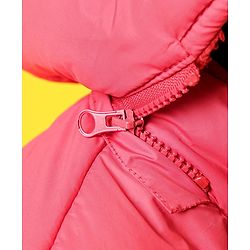 Pine Kids Full Sleeves Jackets with Detachable Hoodie - Red