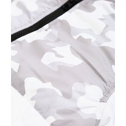 Pine Kids Medium Winter Full Sleeves Camouflage Hooded Padded Jacket - White Grey