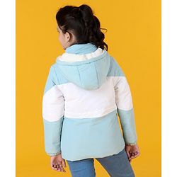 Pine Kids Full Sleeves Medium Winter Padded Jacket with Hoodie - Blue