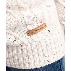 Pine Kids Full Sleeves Cable Knit Sweater - White