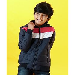 Pine Kids Full Sleeves Padded Hoodie - Navy