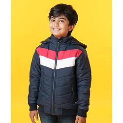 Pine Kids Full Sleeves Padded Hoodie - Navy