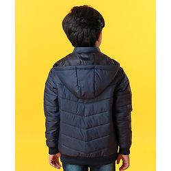 Pine Kids Full Sleeves Padded Hoodie - Navy