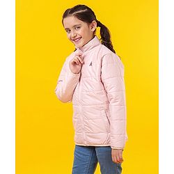 Pine Kids Full Sleeves Metallic Padded Jacket - Pink