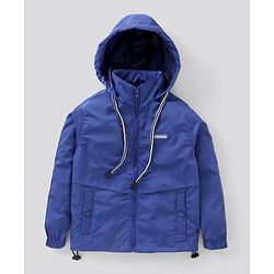 Pine Kids Full Sleeves Hooded Jacket Solid & Tape Applique - Blue